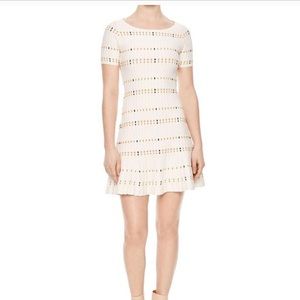 Sandro cream knit fitted pleated dress size 1
